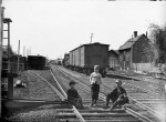 Bob Purdy and other boys on the Canada Atlantic Railway line